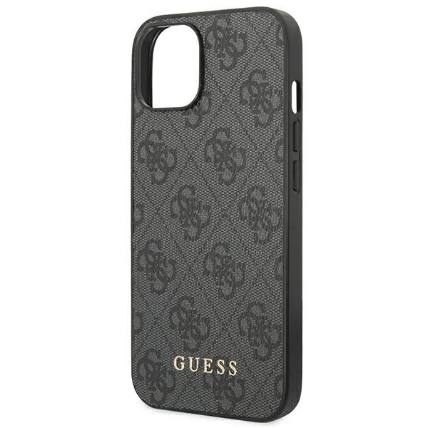 Guess GUHCP14SG4GFGR iPhone 14 6,1" szary/grå hard case 4G Metal Gold Logo