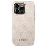 Guess GUHCP14XG4GFPI iPhone 14 Pro Max 6,7" rosa/rosa hårdkasse 4G Metal Gold Logo
