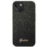 Guess GUHCP14MHGGSHK iPhone 14 Plus 6,7" sort/sort hårdkasse Glitter Script