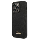 Guess GUHCP14LHGGSHK iPhone 14 Pro 6,1" sort/sort hårdkasse Glitter Script