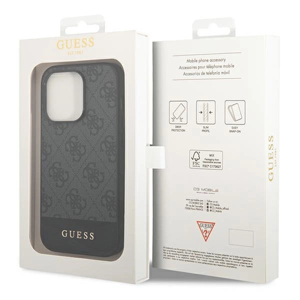 Guess GUHCP14XG4GLGR iPhone 14 Pro Max 6.7" grå/grå hardcase 4G Stripe Collection