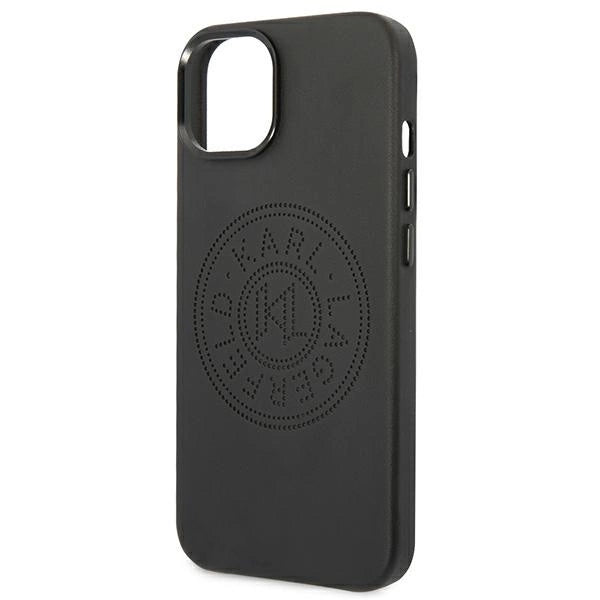 Karl Lagerfeld KLHCP14MFWHK iPhone 14 Plus 6,7" Hardcase sort/sort læder perforeret logo