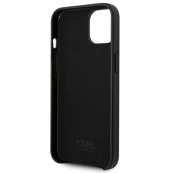 Karl Lagerfeld KLHCP14MFWHK iPhone 14 Plus 6,7" Hardcase sort/sort læder perforeret logo