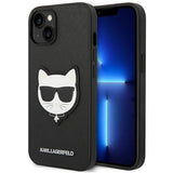 Karl Lagerfeld KLHCP14MSAPCHK iPhone 14 Plus 6,7" Hardcase sort Saffiano Choupette Head Patch