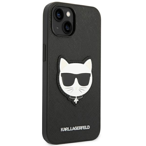Karl Lagerfeld KLHCP14MSAPCHK iPhone 14 Plus 6,7" Hardcase sort Saffiano Choupette Head Patch