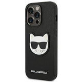 Karl Lagerfeld KLHCP14XSAPCHK iPhone 14 Pro Max 6,7" Hardcase sort Saffiano Choupette Head Patch