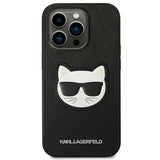 Karl Lagerfeld KLHCP14XSAPCHK iPhone 14 Pro Max 6,7" Hardcase sort Saffiano Choupette Head Patch