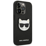 Karl Lagerfeld KLHCP14XSAPCHK iPhone 14 Pro Max 6,7" Hardcase sort Saffiano Choupette Head Patch