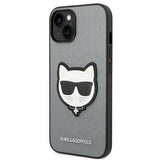 Karl Lagerfeld KLHCP14MSAPCHG iPhone 14 Plus 6,7" hårdkasse sølv/sølv Saffiano Choupette Head Patch