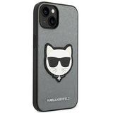 Karl Lagerfeld KLHCP14MSAPCHG iPhone 14 Plus 6,7" hårdkasse sølv/sølv Saffiano Choupette Head Patch