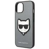 Karl Lagerfeld KLHCP14MSAPCHG iPhone 14 Plus 6,7" hårdkasse sølv/sølv Saffiano Choupette Head Patch