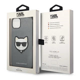 Karl Lagerfeld KLHCP14MSAPCHG iPhone 14 Plus 6,7" hårdkasse sølv/sølv Saffiano Choupette Head Patch