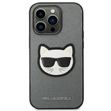 Karl Lagerfeld KLHCP14XSAPCHG iPhone 14 Pro Max 6,7" hårdkasse srebrny/silver Saffiano Choupette Head Patch