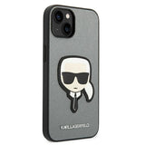 Karl Lagerfeld iPhone 14 Plus 6,7" sølv/sølv hårdkasse Saffiano Karlons Head Patch
