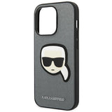 Karl Lagerfeld KLHCP14XSAPKHG iPhone 14 Pro Max 6,7" Sølv/sølv hårdkasse Saffiano Karlons Head Patch