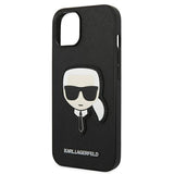 Karl Lagerfeld iPhone 14 Plus 6,7" sort/sort hårdkasse Saffiano Karlons Head Patch