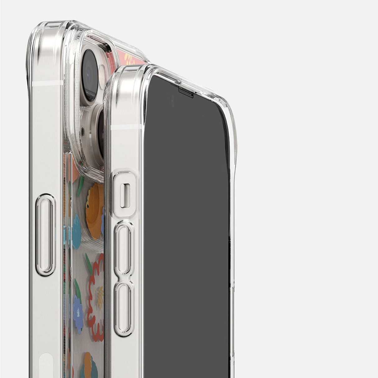 Ringke Fusion Design Armored Sleeve Cover med Gel Frame til iPhone 14 Plus gennemsigtig (Floral) (FD637E31)