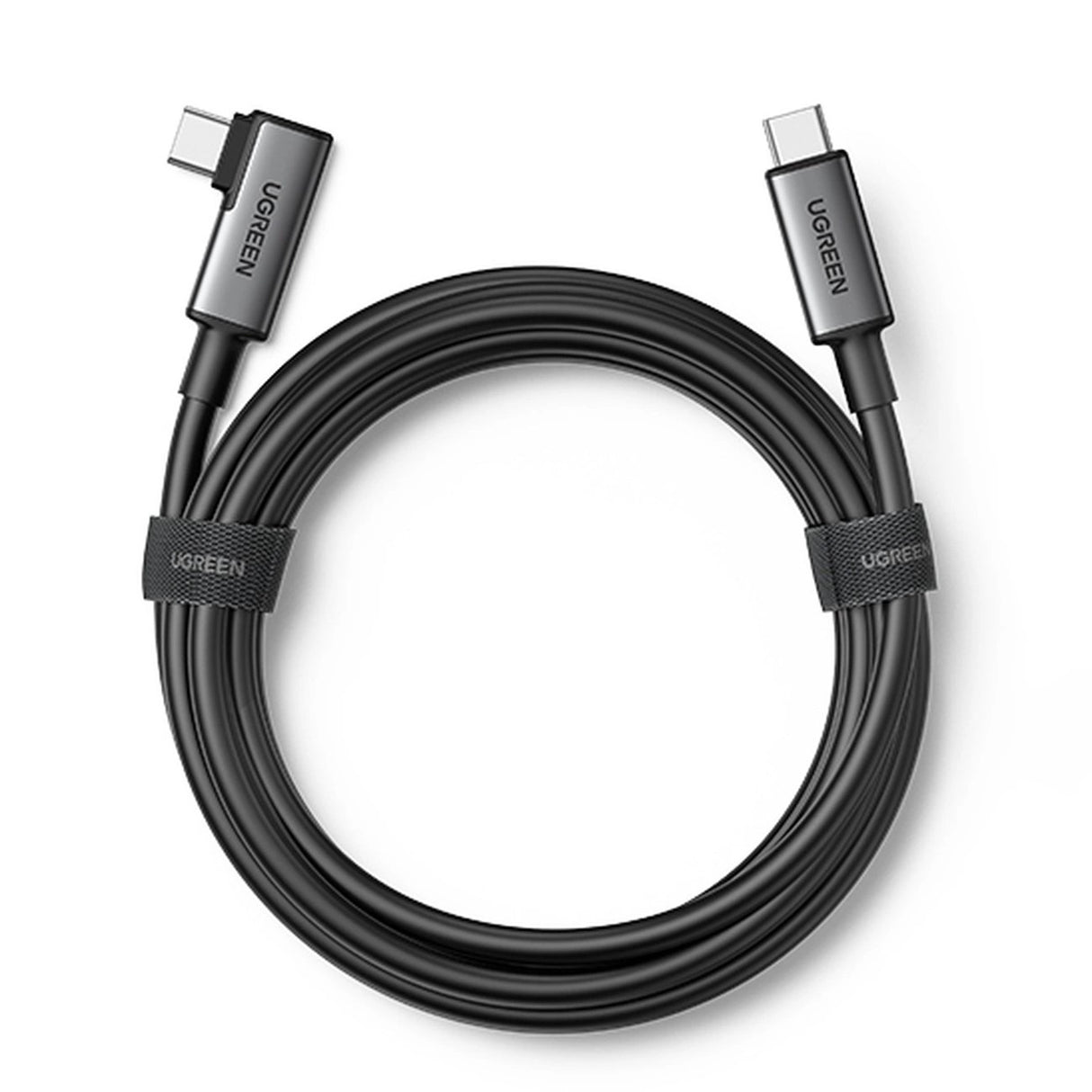 Grøn US551 vinklet USB-C - USB-C PD kabel 60W 3A 5Gb/s 5m - sort