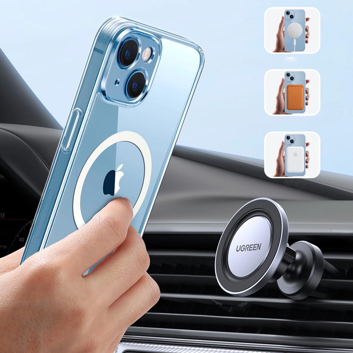 Ugreen LP642 Classy Clear Magnetisk beskyttelsesfoder Magnetisk gelfoder til iPhone 14 Plus gennemsigtig (MagSafe kompatibel) (90935)