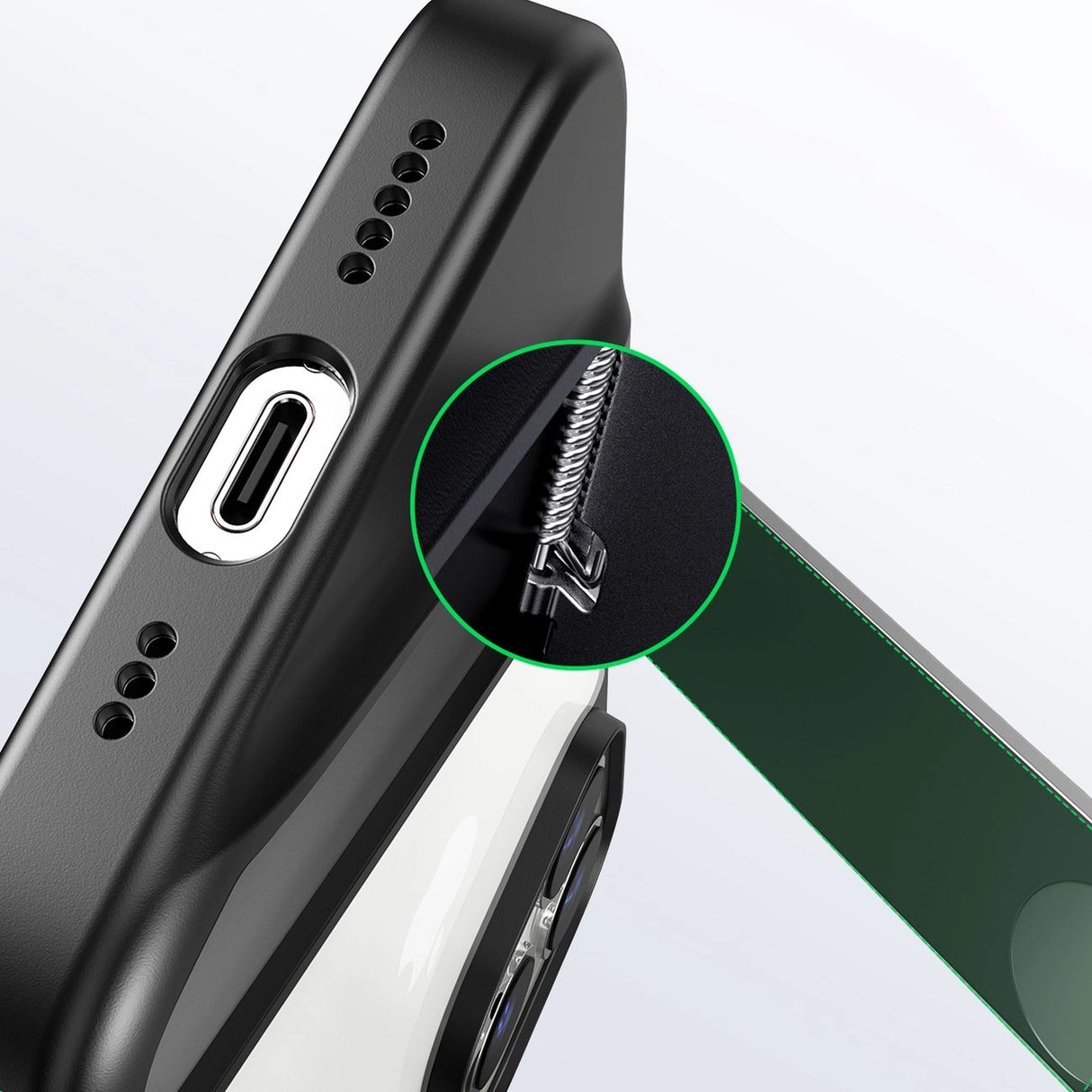 Ugreen LP635 Kickstand Protective Case Hard Cover med Gel Frame og Indbygget Stativ til iPhone 14 Pro Black (90926)