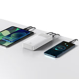 Baseus Bipow hurtig opladning strømbank 20000mAh 15W hvid (Overseas Edition) + USB-A - Micro USB-kabel 0,25m hvid (PPBD050102)