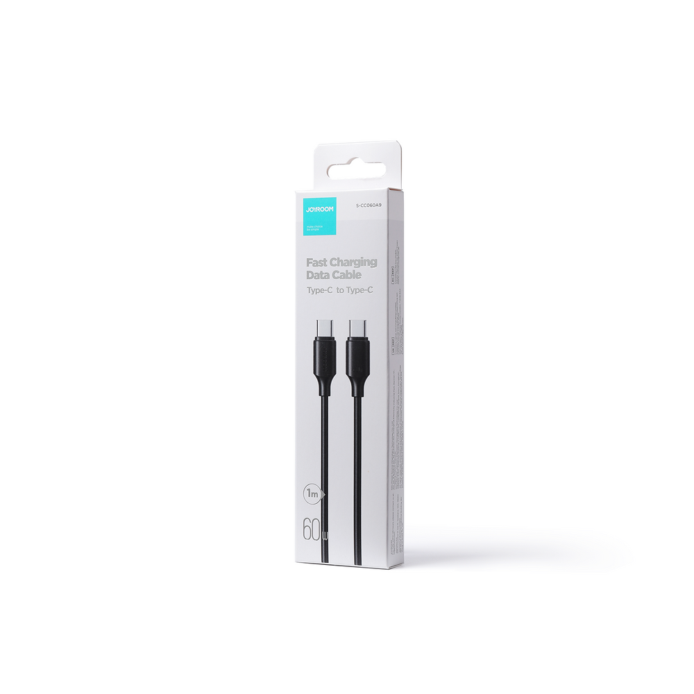 Joyroom Long-Lasting Series A9 USB-C / USB-C PD QC kabel 60W 3A 1m - sort