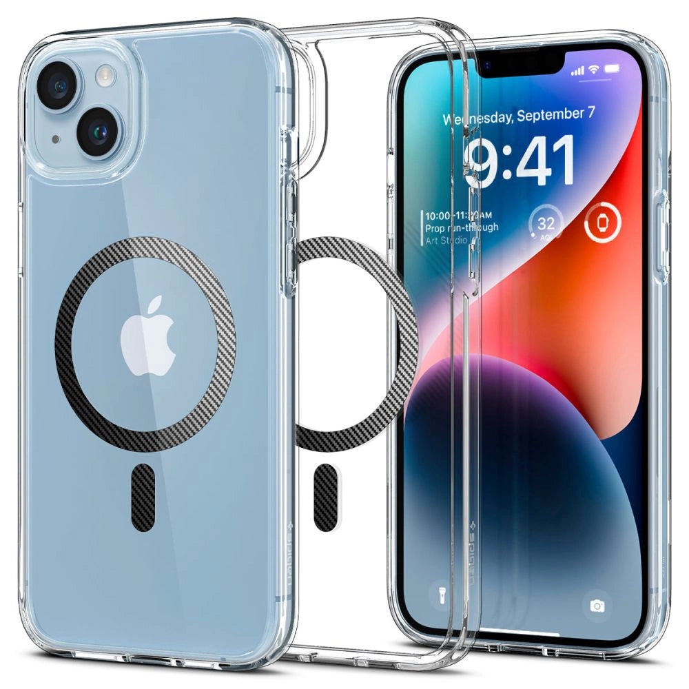Spigen Ultra Hybrid Mag Case med MagSafe til iPhone 14 Plus - Clear Gray