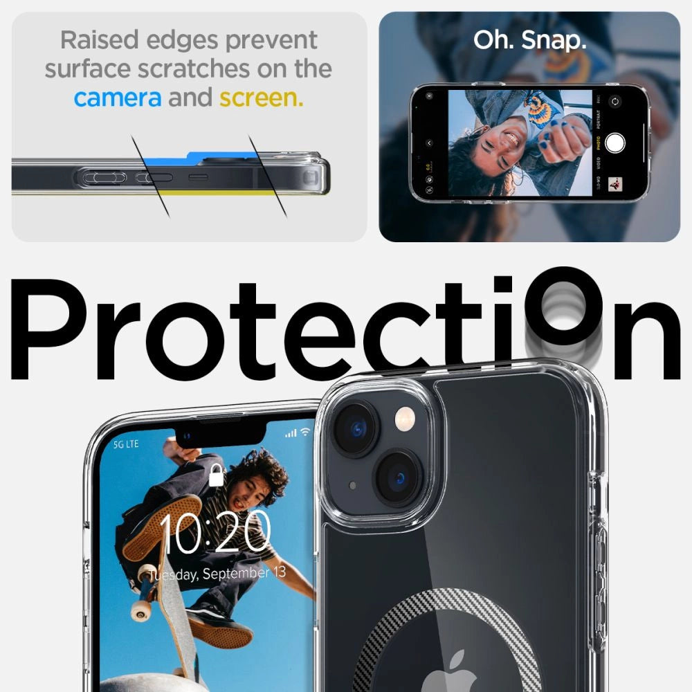 Spigen Ultra Hybrid Mag Case med MagSafe til iPhone 14 Plus - Clear Gray