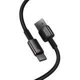 Baseus Tungsten Gold USB-A til USB-C kabel 480Mb/s 100W 1m sort (CAWJ000001)