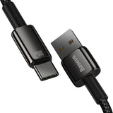 Baseus Tungsten Gold USB-A til USB-C kabel 480Mb/s 100W 1m sort (CAWJ000001)