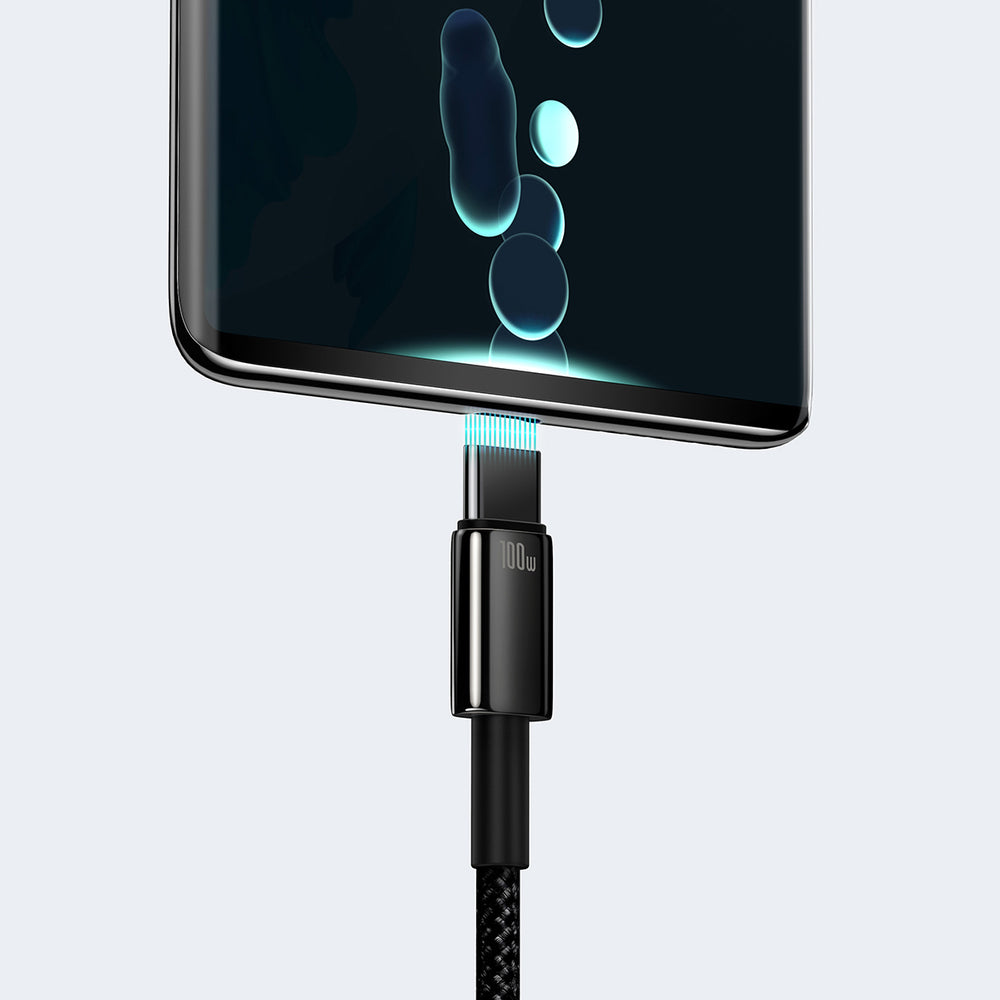 Baseus Tungsten Gold USB-A til USB-C kabel 480Mb/s 100W 1m sort (CAWJ000001)