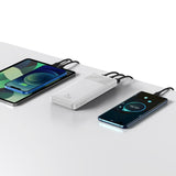 Baseus Bipow powerbank med skærm 10000mAh 15W hvid (Overseas Edition) + USB-A - Micro USB-kabel 0,25m hvid (PPBD050002)