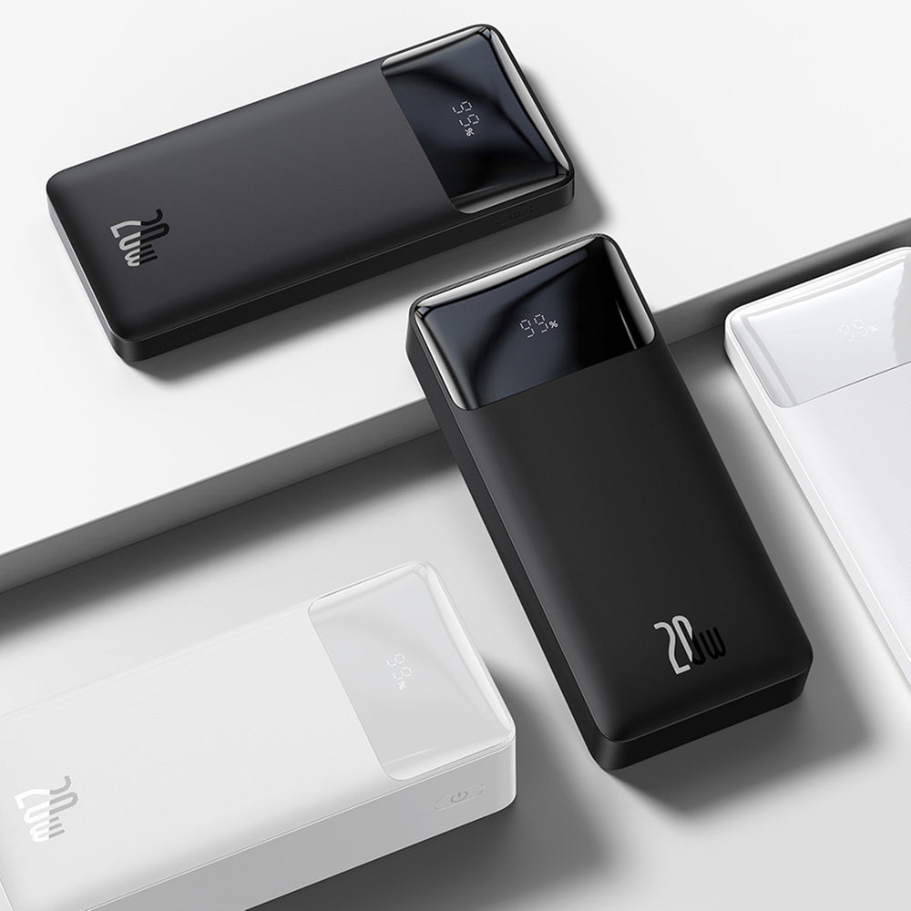 Baseus Bipow Fast Charging Power Bank 10000mAh 20W sort (Overseas Edition) + USB-A - Micro USB 0,25m sort kabel (PPBD050301)
