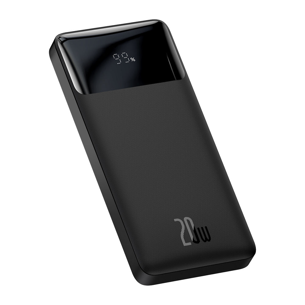 Baseus Bipow Fast Charging Power Bank 10000mAh 20W sort (Overseas Edition) + USB-A - Micro USB 0,25m sort kabel (PPBD050301)