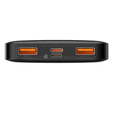 Baseus Bipow Fast Charging Power Bank 10000mAh 20W sort (Overseas Edition) + USB-A - Micro USB 0,25m sort kabel (PPBD050301)