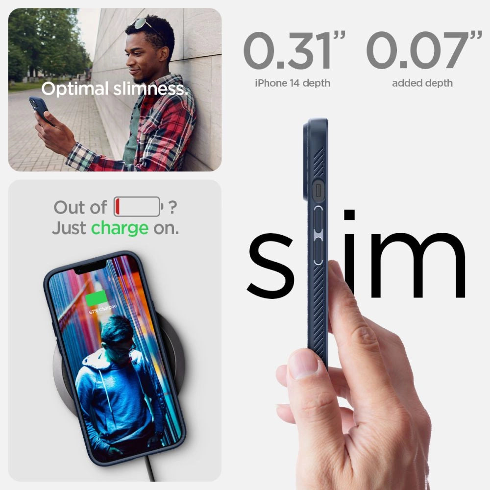 Spigen Liquid Air Case til iPhone 14 Plus - Blå