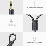 Ugreen audio adapter jack 3,5 mm mandlig til 2xRCA kvindelig kabel 0,25m grå (AV109)