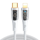 Joyroom Star-Cloud Series A3 USB-C / Lightning Cable 20W 1,2m med Smart Switch - Hvid