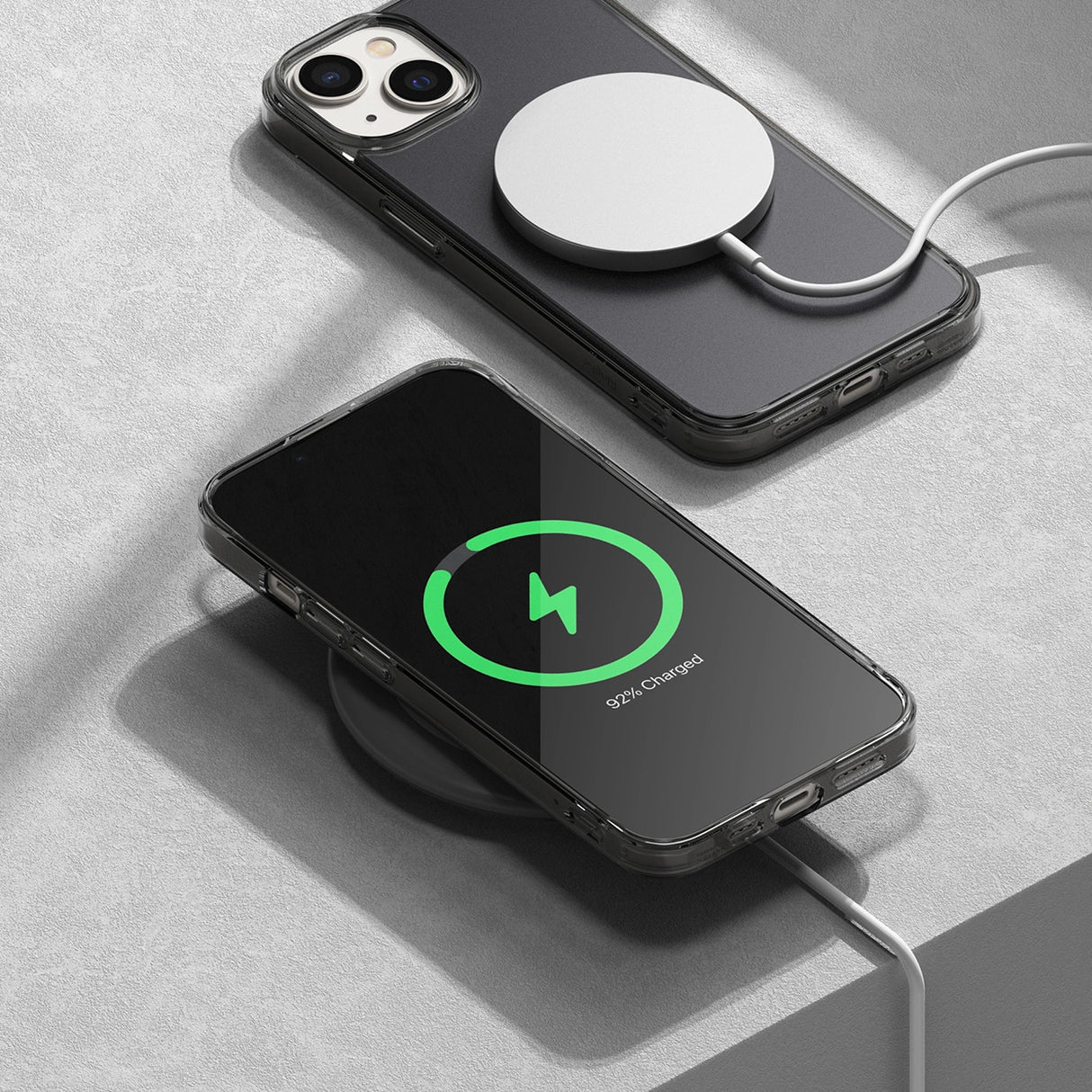 Ringke Fusion Matte case iPhone 14 Plus cover med en gel ramme grå