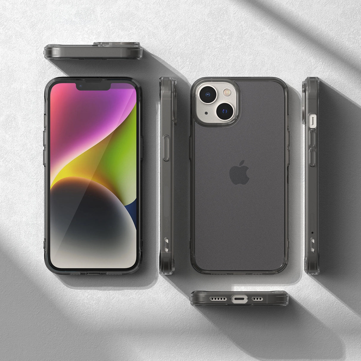 Ringke Fusion Matte case iPhone 14 Plus cover med en gel ramme grå