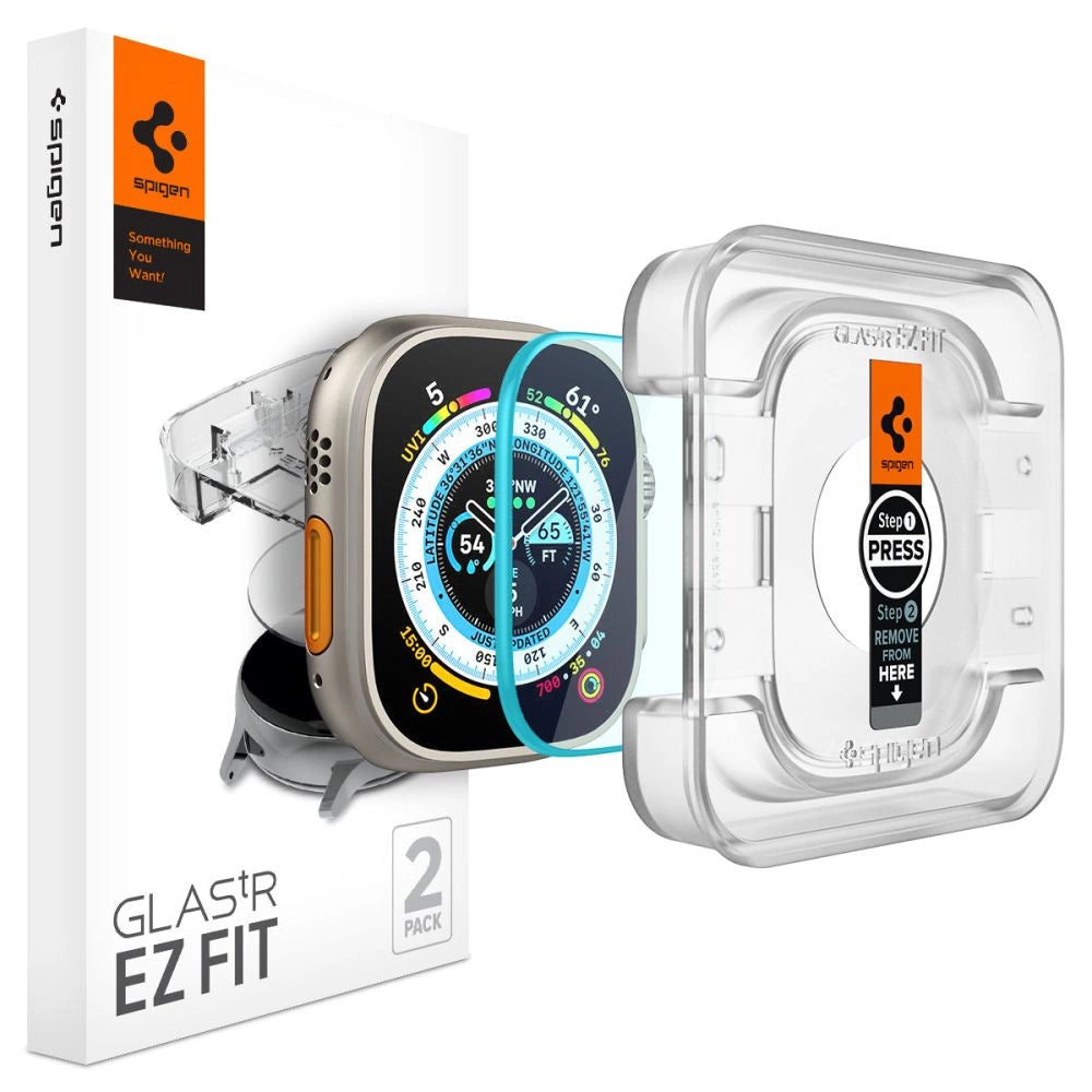 Spigen Glas.tR EZ Fit hærdet glas til Apple Watch Ultra / Ultra 2 (49 mm) - 2 stk.