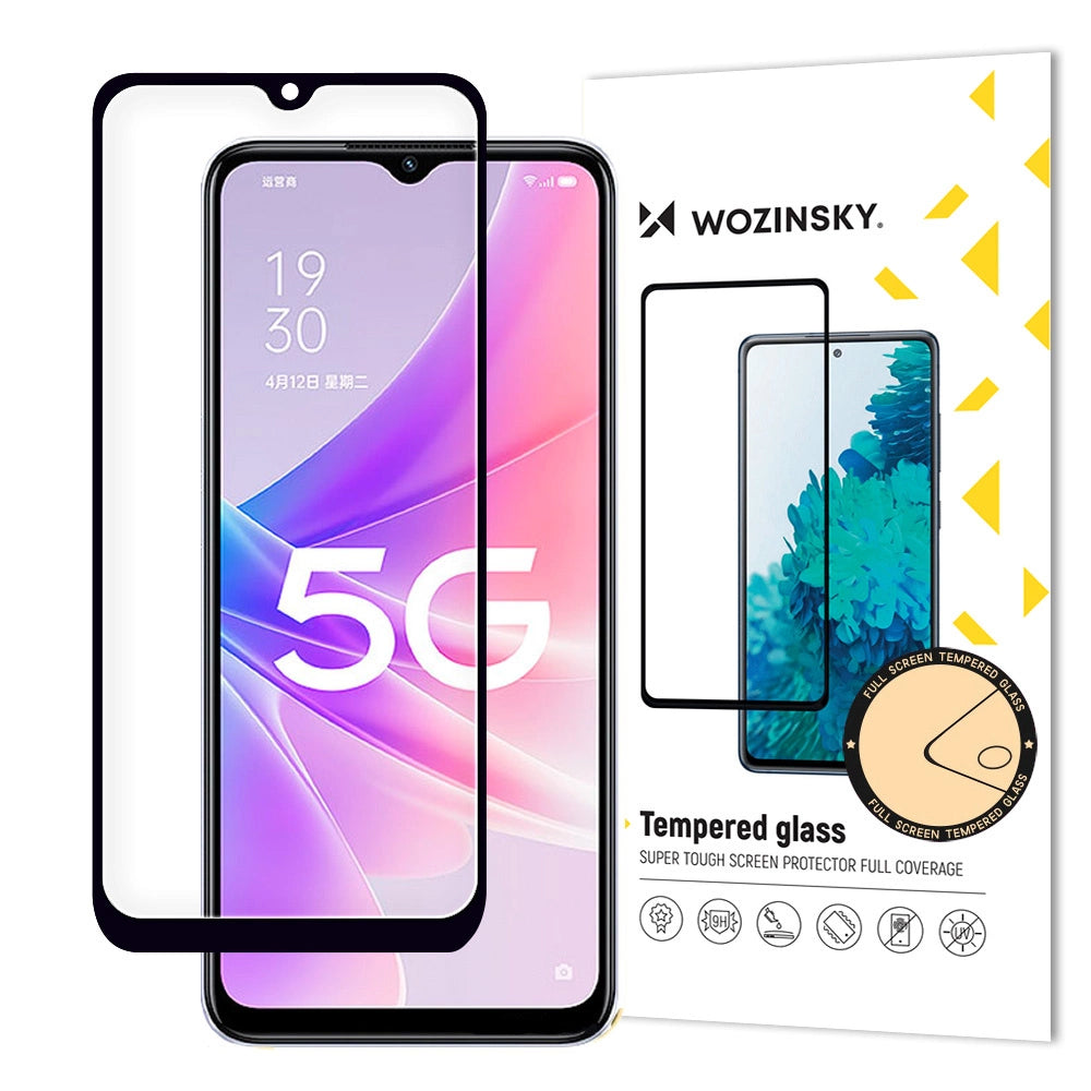 Wozinsky Full Glue Tempered Glass Oppo A77 4G / A57 4G / A57s / A57e fuld skærm med ramme sort (case friendly)