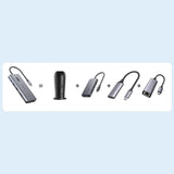 Choetech multifunktionelle HUB med display 12in1 USB-C til USB-C / USB-A / HDMI / VGA / AUX / SD / TF grå (HUB-M26)