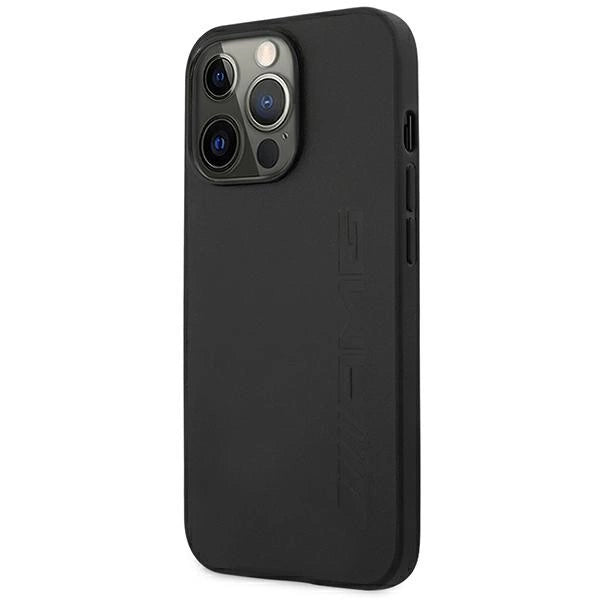 AMG AMHCP14LDOLBK iPhone 14 Pro 6,1 " sort / sort hårdkasse læder Hot Stamped