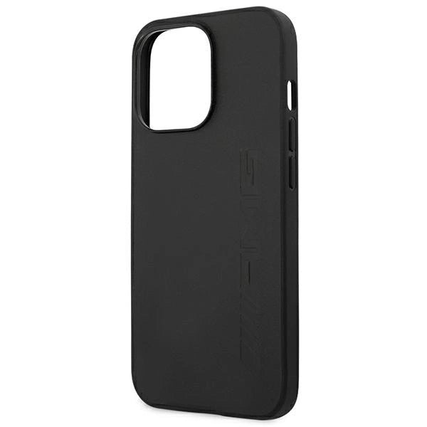 AMG AMHCP14LDOLBK iPhone 14 Pro 6,1 " sort / sort hårdkasse læder Hot Stamped