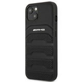 AMG AMHCP14MGSEBK iPhone 14 Plus 6,7 " sort / sort hårdkasse Læder Debossed Lines