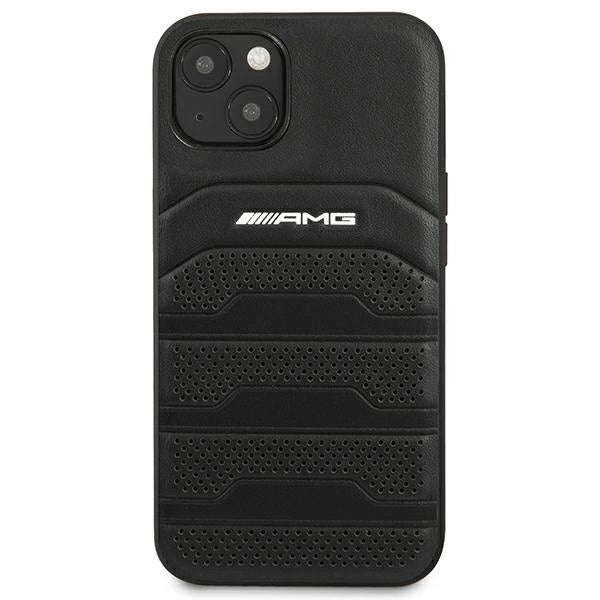 AMG AMHCP14MGSEBK iPhone 14 Plus 6,7 " sort / sort hårdkasse Læder Debossed Lines