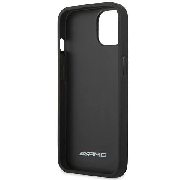 AMG AMHCP14MGSEBK iPhone 14 Plus 6,7 " sort / sort hårdkasse Læder Debossed Lines