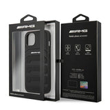 AMG AMHCP14MGSEBK iPhone 14 Plus 6,7 " sort / sort hårdkasse Læder Debossed Lines