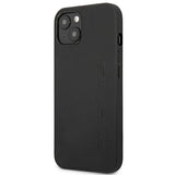 AMG AMHCP14SDOLBK iPhone 14 6.1 " sort / sort hårdkasse læder varmstemplet